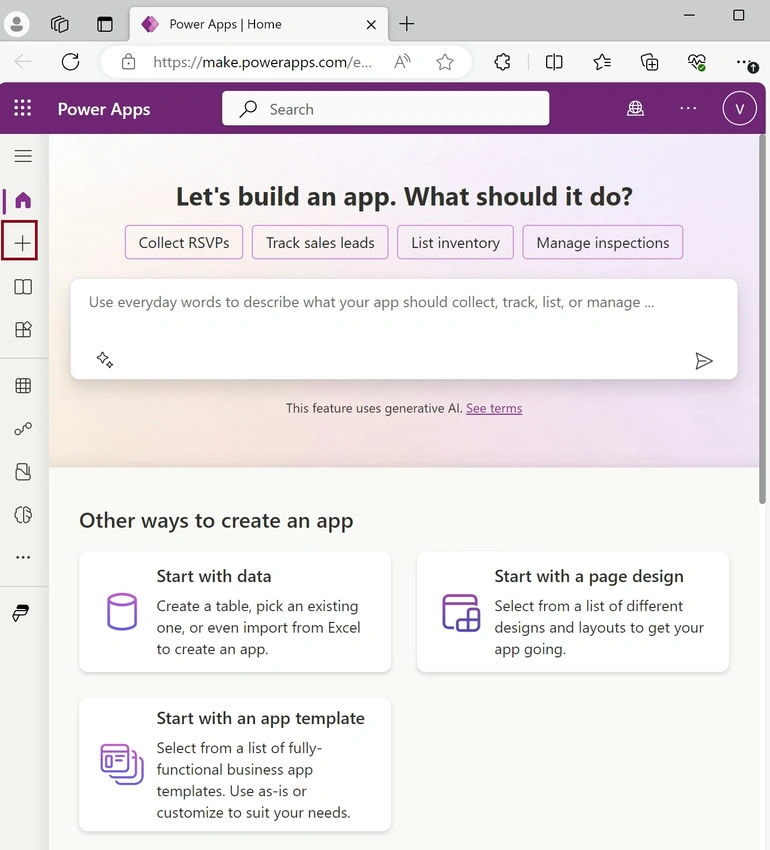 Power apps home
