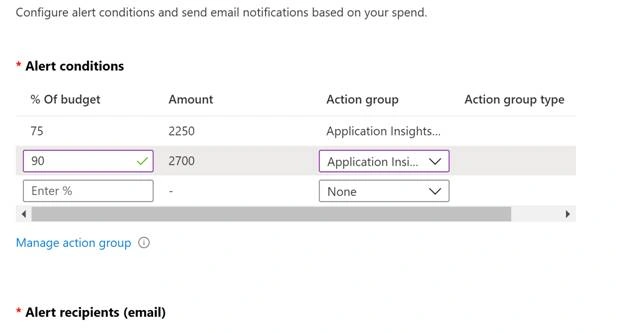 Cost Alert in Azure