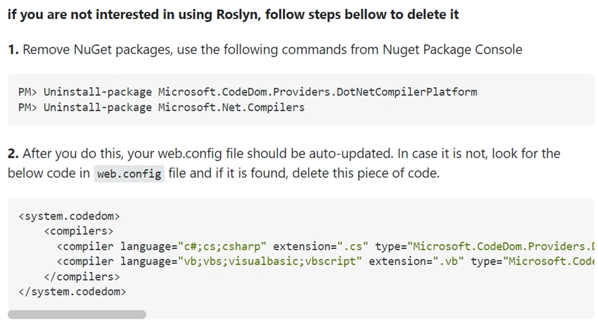 Could not find a part of the path ... bin\roslyn\csc.exe