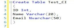 Create table
