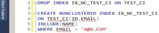 Drop index
