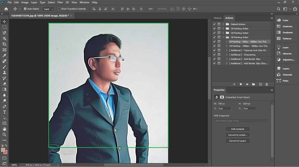 Converting An Image Into Oil Painting Using Actions In Photoshop