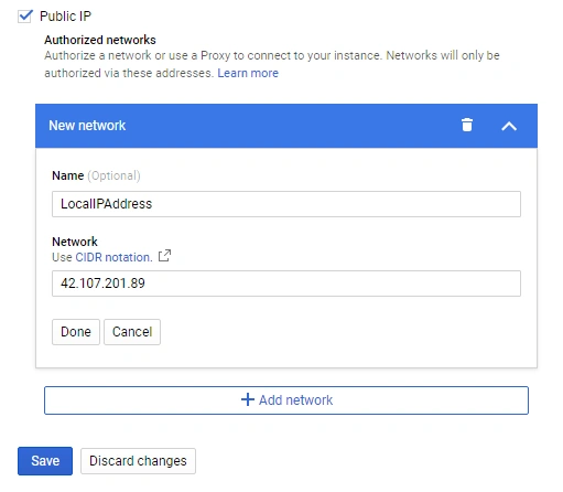 Local IP address