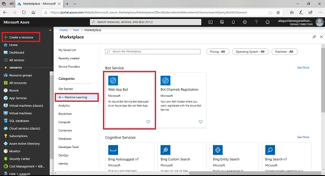 Create A Bot Using Azure Bot Service