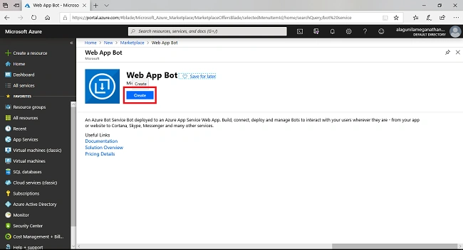 Create A Bot Using Azure Bot Service