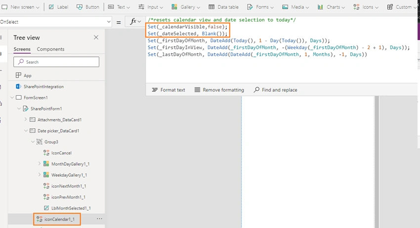 Create a custom date picker in SharePoint List forms using Power Apps