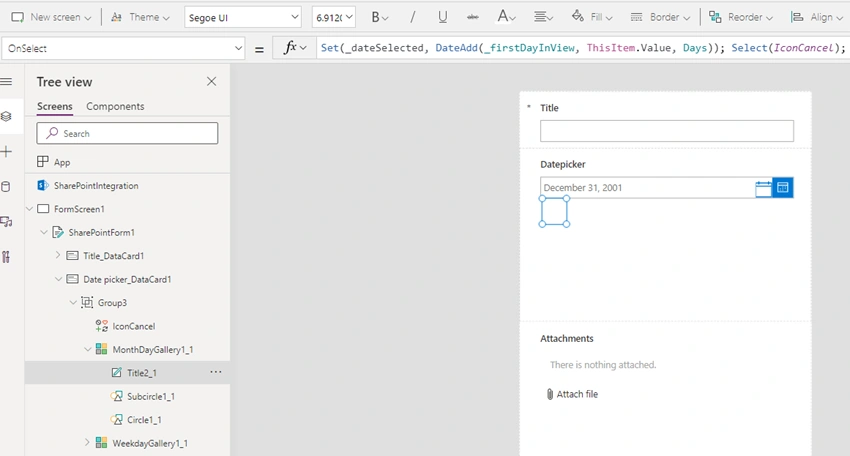 Create a custom date picker in SharePoint List forms using Power Apps