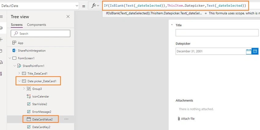Create a custom date picker in SharePoint List forms using Power Apps