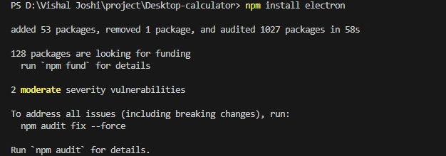 npm install electron