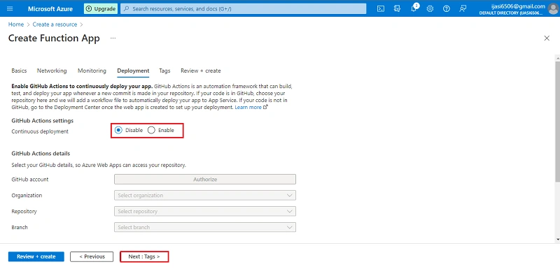 Create a Function App in Azure
