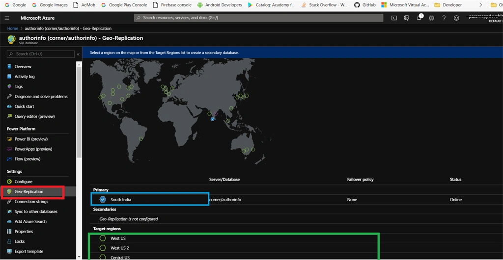 Create A Geo-Replication In Azure SQL Database