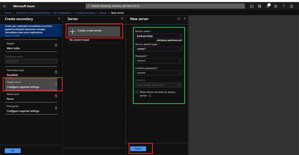 Create A Geo-Replication In Azure SQL Database