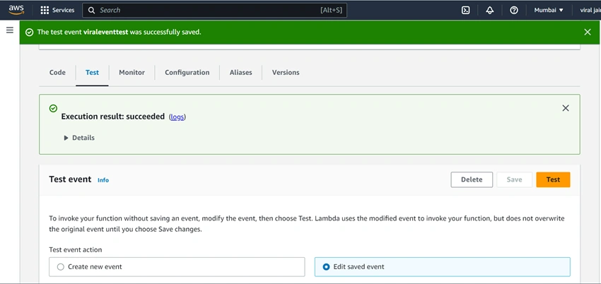 Create a Lambda function with AWS console