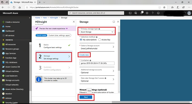 Create A Linux-Based Clusters In HDInsight