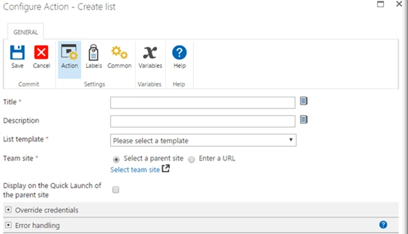 configuration page