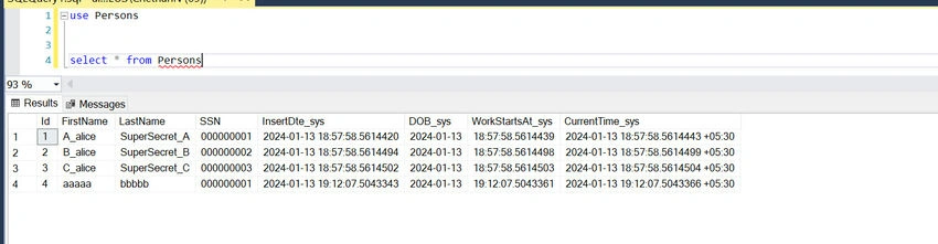 Verified at Database