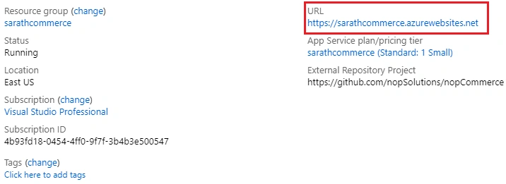 Create A nopCommerce Site In Azure As App Service