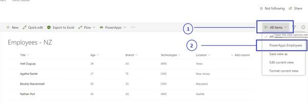 Create A PowerApps For SharePoint List