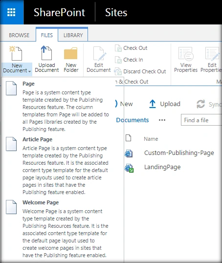 create pages
