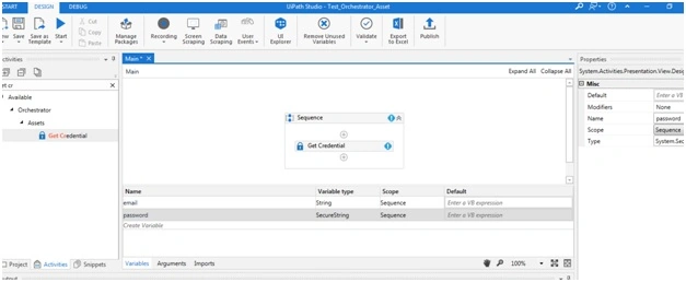 Fig5_Creating Sequence and using Get Credential Activity