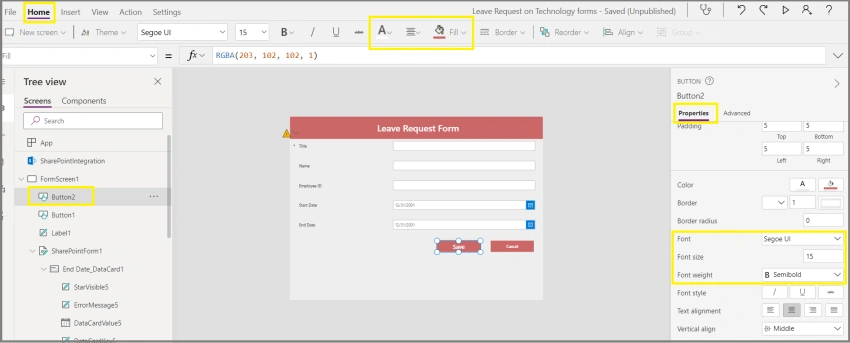 Create a Customized PowerApps Form