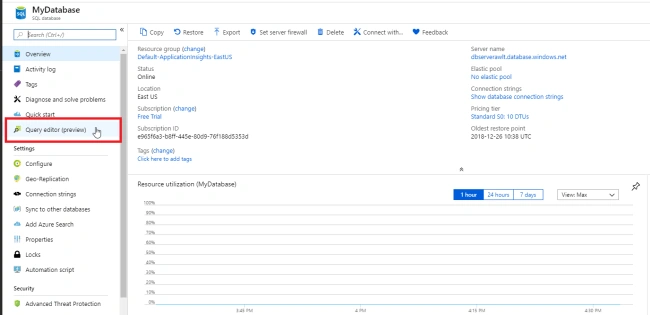Create a SQL database in the Azure portal