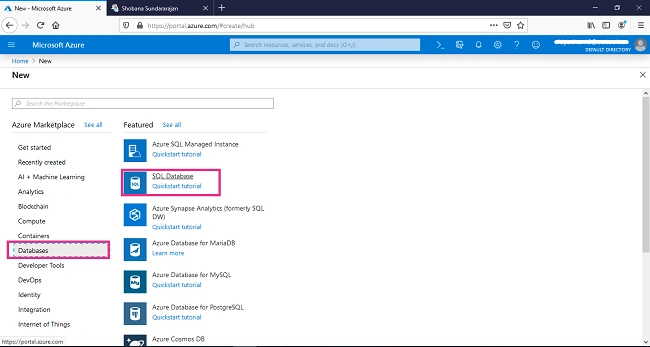 Create Your SQL Database In Azure Portal