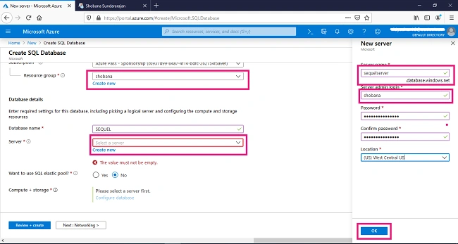 Create Your SQL Database In Azure Portal