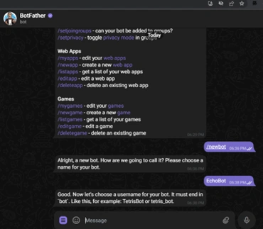 Telegram bot using Node JS