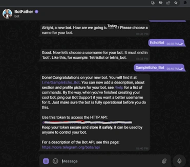 Telegram bot using Node JS