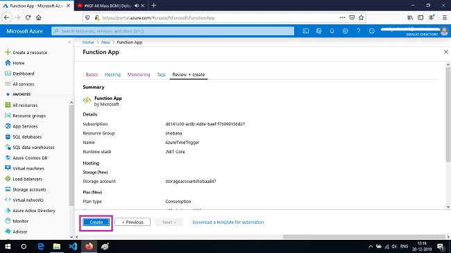 Create A Time-Triggered Functions Using Function App