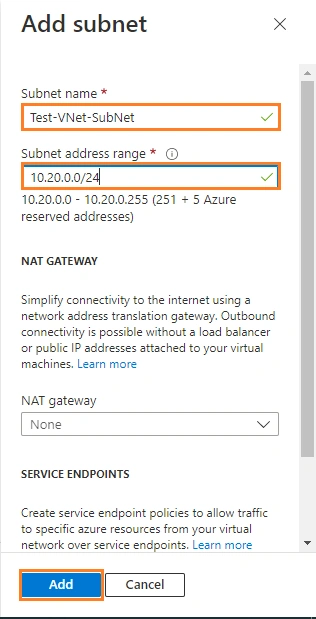 Create a Virtual Network in Azure Portal
