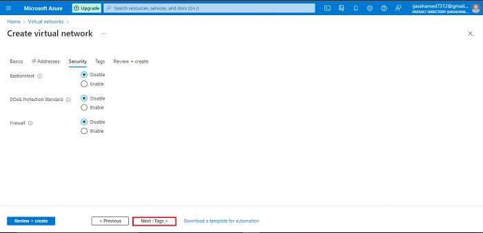 Create a Virtual Network in Azure Portal
