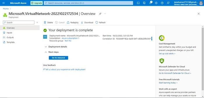 Create a Virtual Network in Azure Portal