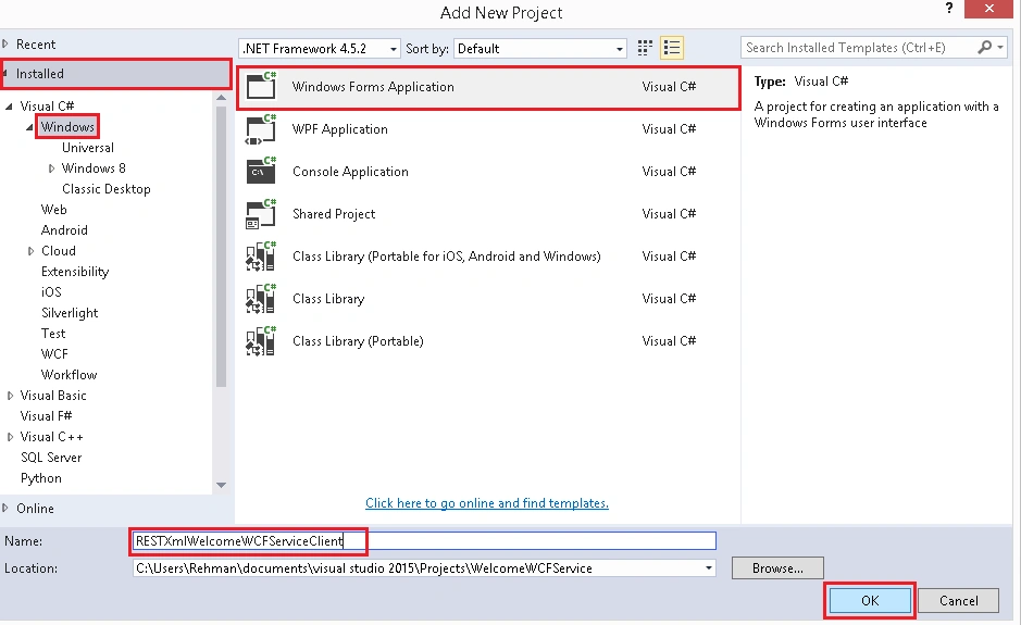 Create A WCF Service Client In Visual Studio
