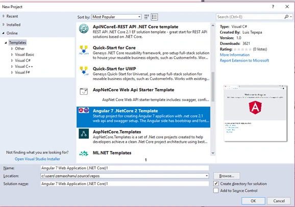Getting Started With Angular 7 And ASP.NET Core 2.1