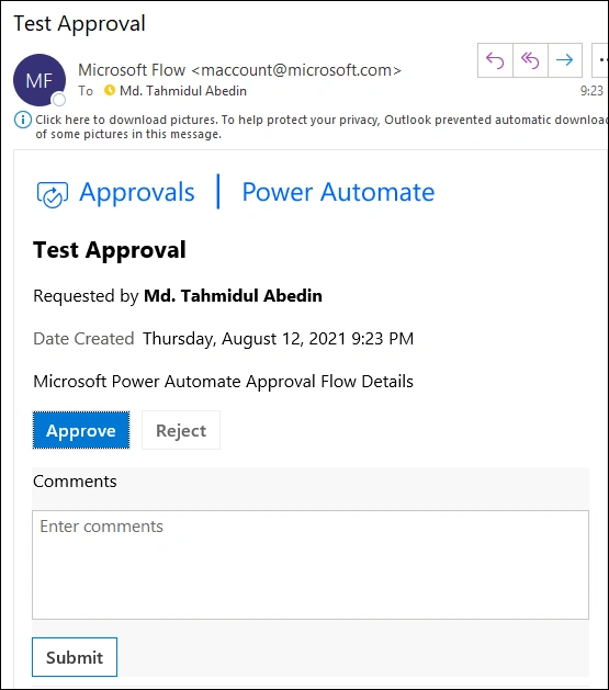 Create an Approval Flow using Microsoft Power Automate