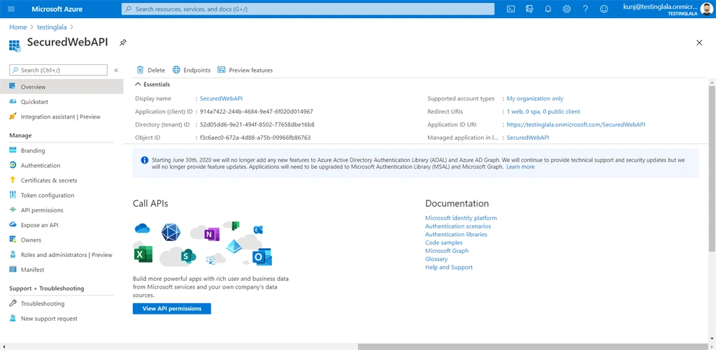 Create An ASP.NET Core API With Azure AD Authentication And Consuming It In SPFx