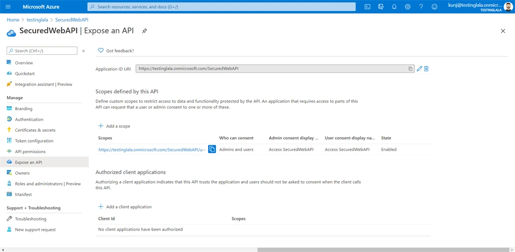 Create An ASP.NET Core API With Azure AD Authentication And Consuming It In SPFx