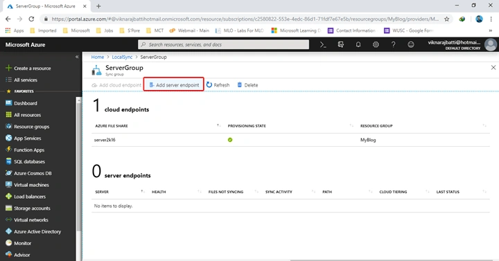 Azure File Sync Service