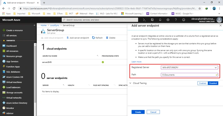 Azure File Sync Service