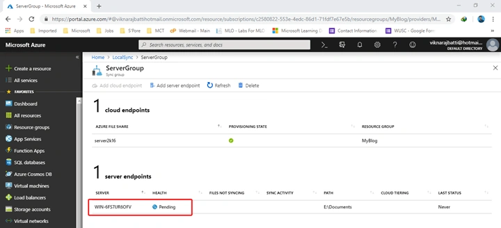 Azure File Sync Service