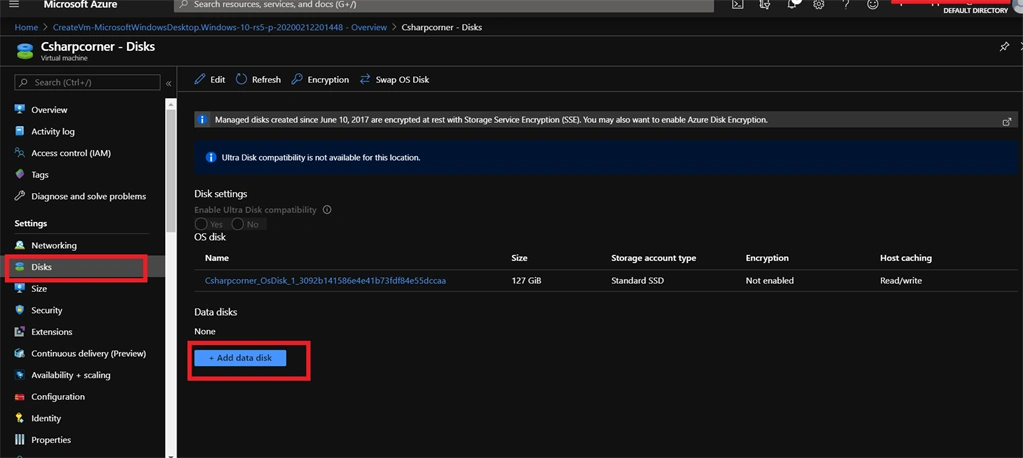 Create And Add A Storage Disk In Virtual Machine