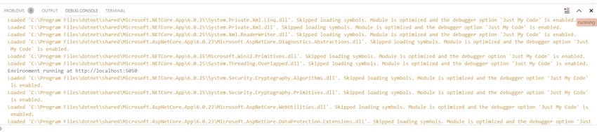 Debug console