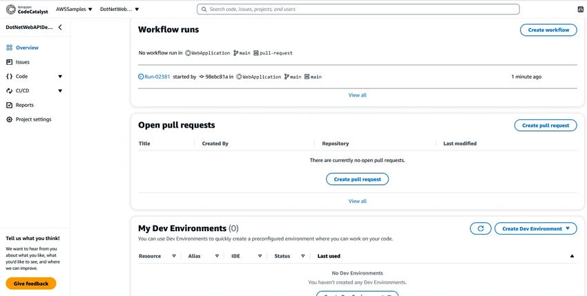 Amazon CodeCatalyst blueprint