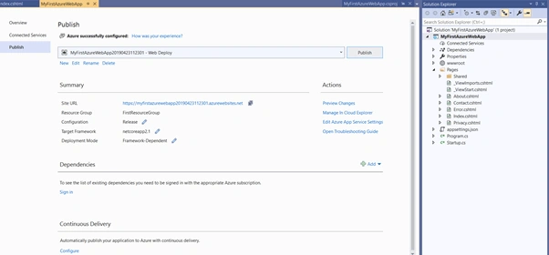 Create and Deploy Your First .Net Core App in Azure App Service