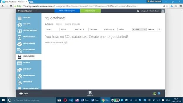 move for SQL Database