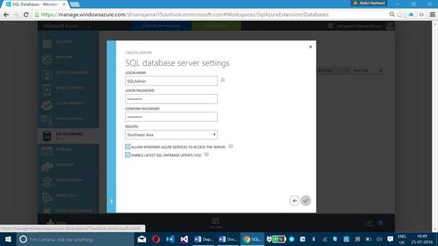 Specify the Database