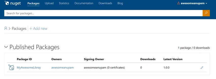 Create And Publish A .NET Core Class Library Package Into NuGet.org