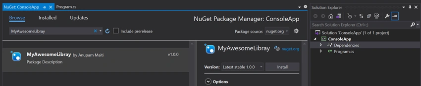 Create And Publish A .NET Core Class Library Package Into NuGet.org